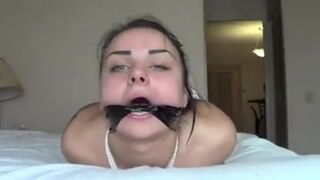 Hogtied and ring Gagged Cocksucker