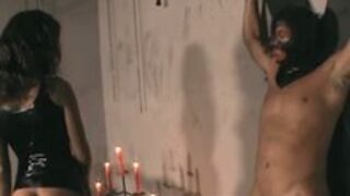 Dominated on cross - Femdom