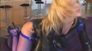 Facesitting in blue lingerie