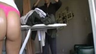 Two hot teen mistress fucks a guy with strapons