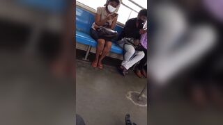 Sexy Tan Girl Thighs Exposed In The Train