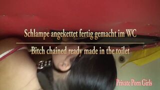 Schlampe Angekettet Fertig Gemacht Im Wc
