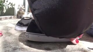 Naked Male Slave Gives Feet Cleaning Service To