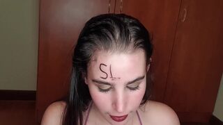 Self Degrading Slut Eats Piss Covered Fruits Body Writing