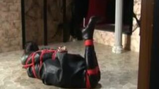 Bondage leather girl