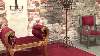 Leather Mistress Whips her Slave