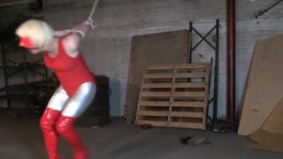 Superheroine in bondage