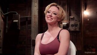 Busty Blond MILF molested in ruthless backbends