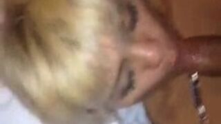 Collared amateur sub blowjob