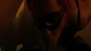 Slapped while sucking cock