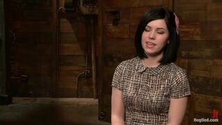 Pale Big Breasted Brunette Beauty Gets Anal Cherry Taken