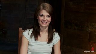 Girl next door, severely bound and helplessStripped, elbows bound, legs split, multiorgasms!