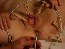 Pussy Torture With Clothpin wheel