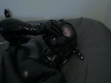 Gas mask and cat suit