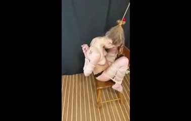 Chairtied and Hairtied with Hitachi Orgasm