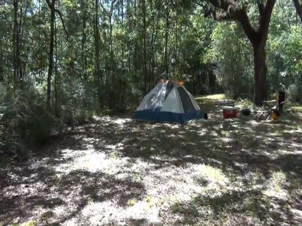 Camper in ropes