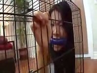 Asian slave in Cage - Lesbian