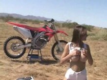 Big titted latina blowjob in the desert