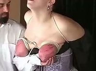 Tortured bound and spanked tits