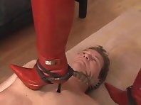 Mistress faceslapping and humiliating her bitch boy